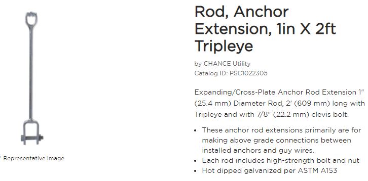 EXT Anchor rod 1inx2ft